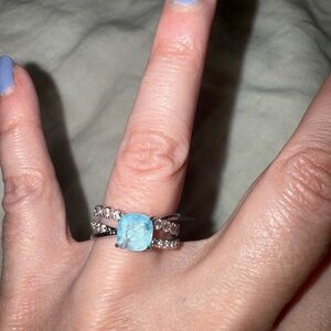 BP Silver Ring with Blue Gemstone